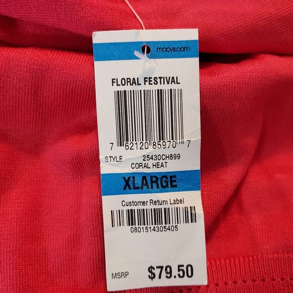 INC International Concepts Womens Shrug Cardigan Size XL Beaded Coral Ruched NWT - Picture 9 of 12